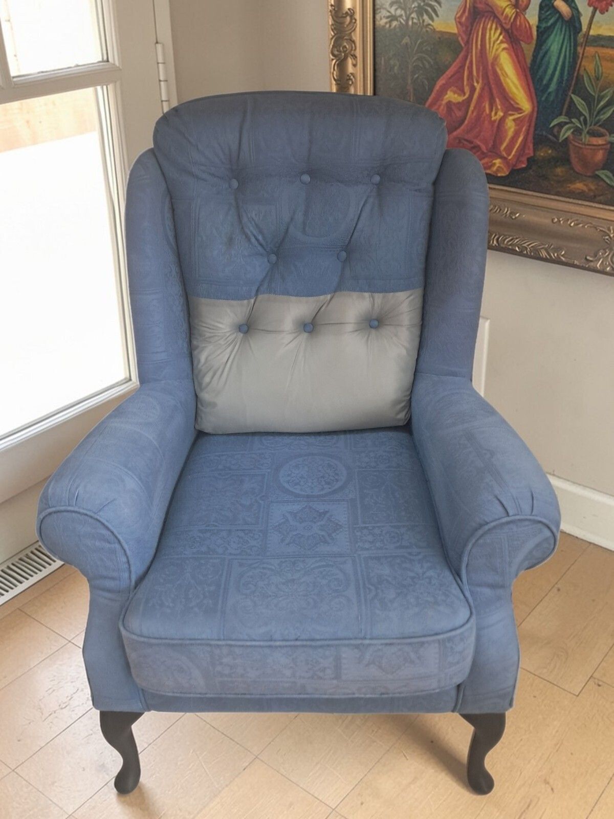 Vintage Wingback Armchair Mid Century Style Lounge Chair Buttoned photo furniture