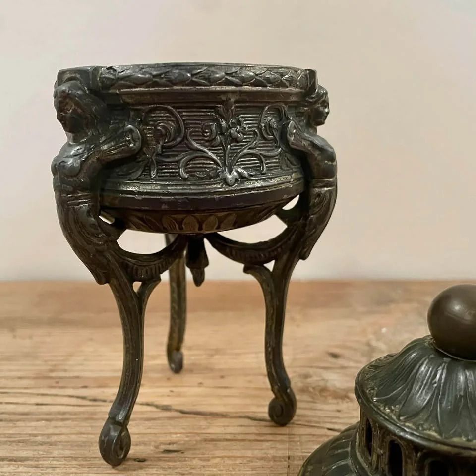 Antique French Religious Incense Burner photo furniture