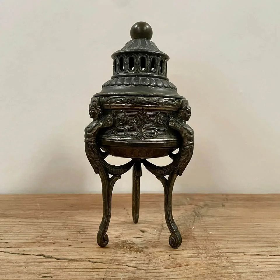 Antique French Religious Incense Burner photo Home Fixtures