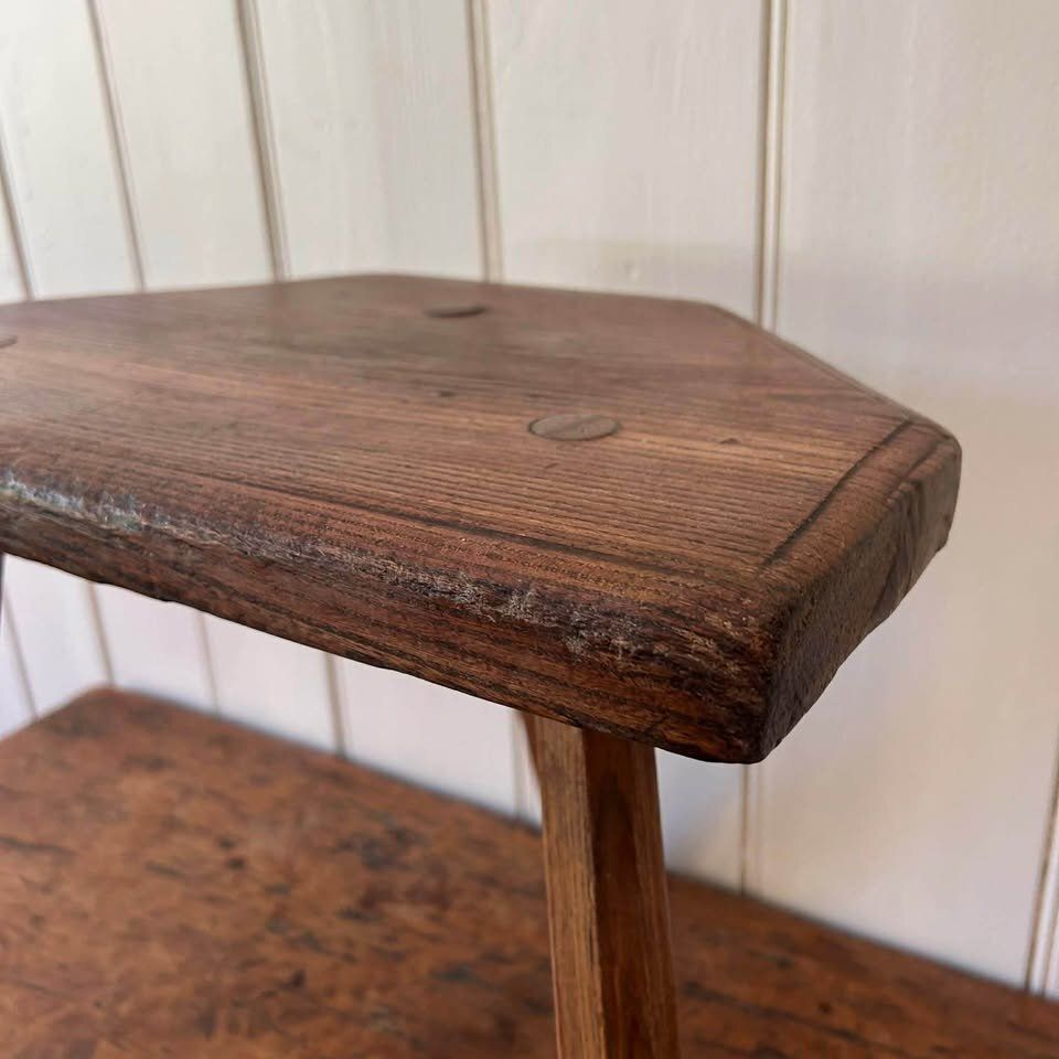 Primitive Three Legged Milking Stool photo vinterior