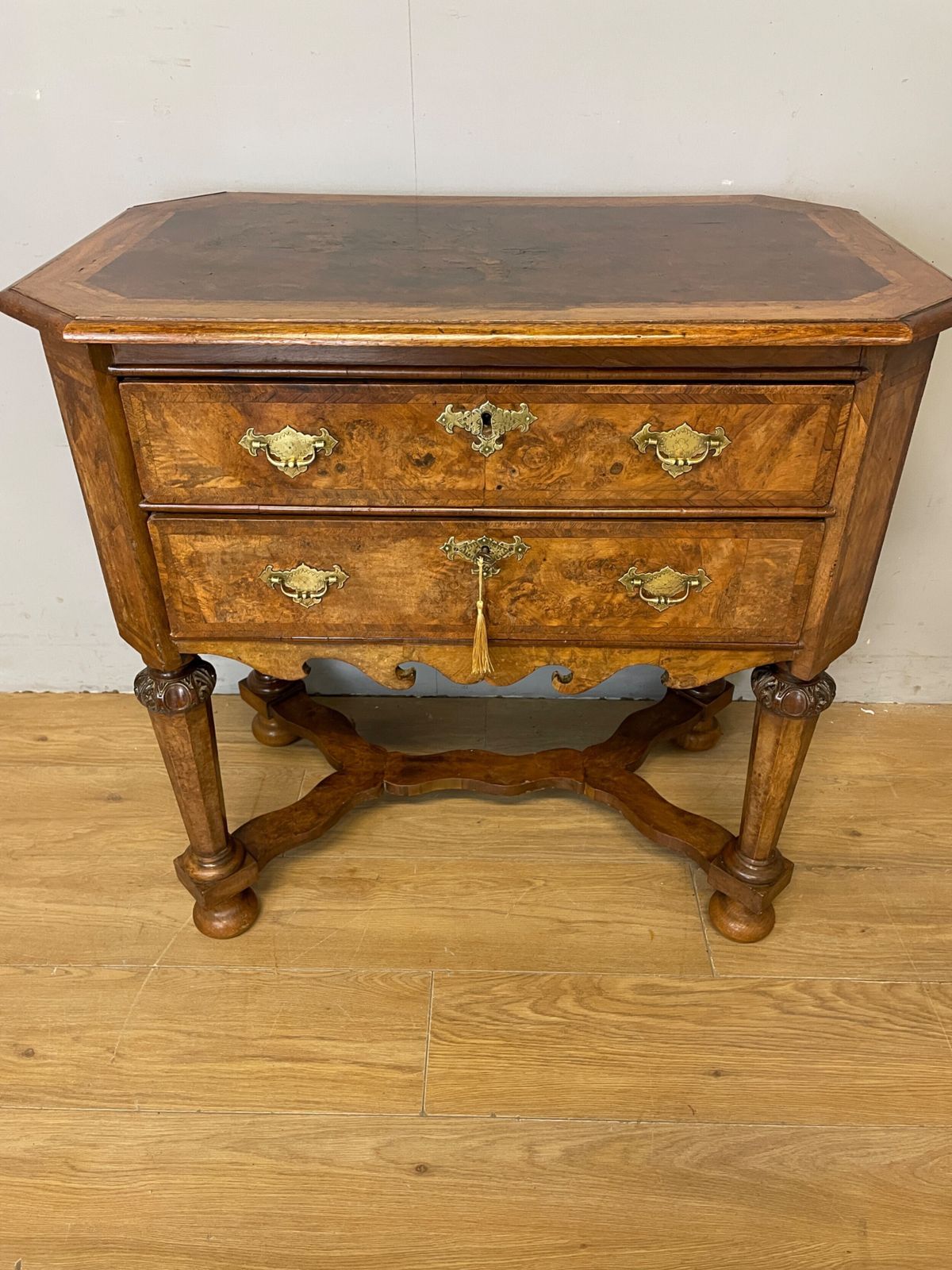 Shoolbred And Co Burr Walnut Carved Lowboy Circa 1890 photo furniture