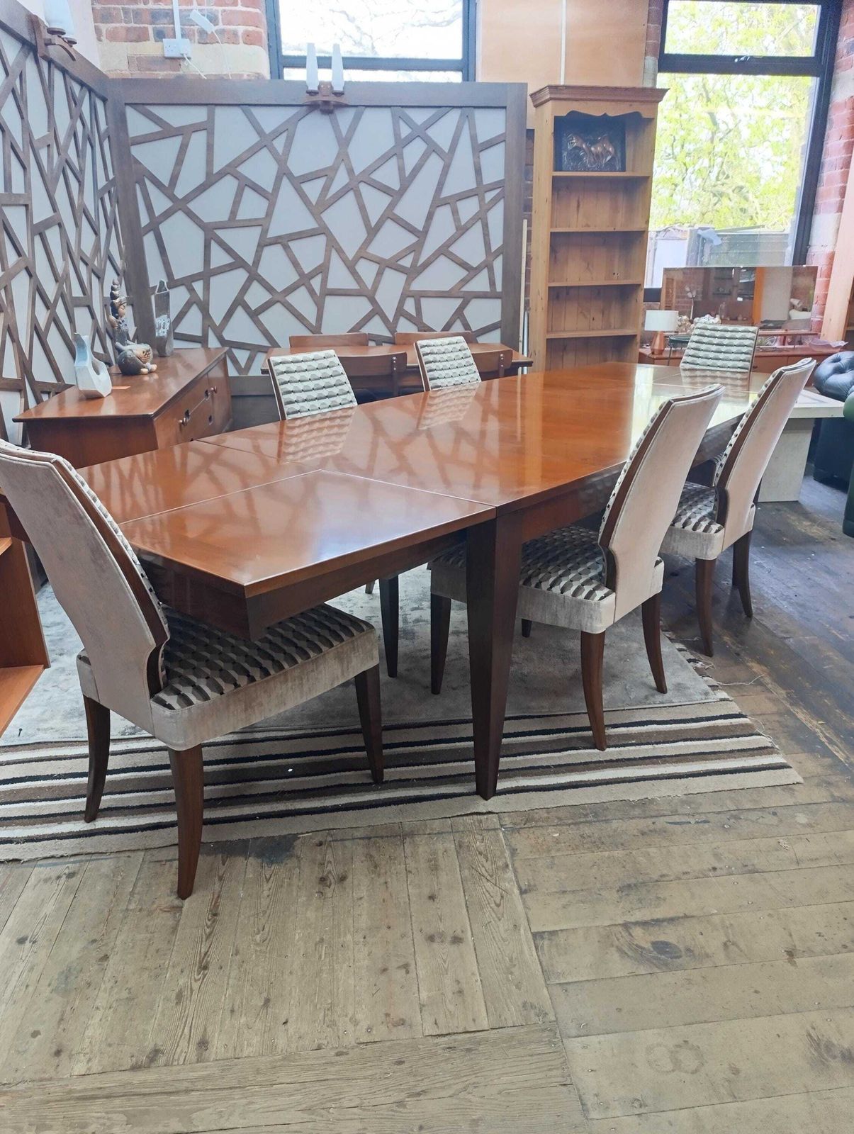 photo for sale Italian Selva Extending Dining Table With Six Upholstered Chairs