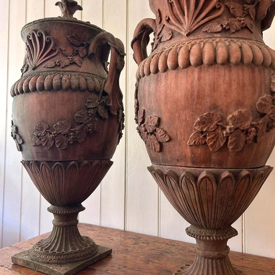 Large Pair Of Terracotta Amphora Urns photo furniture