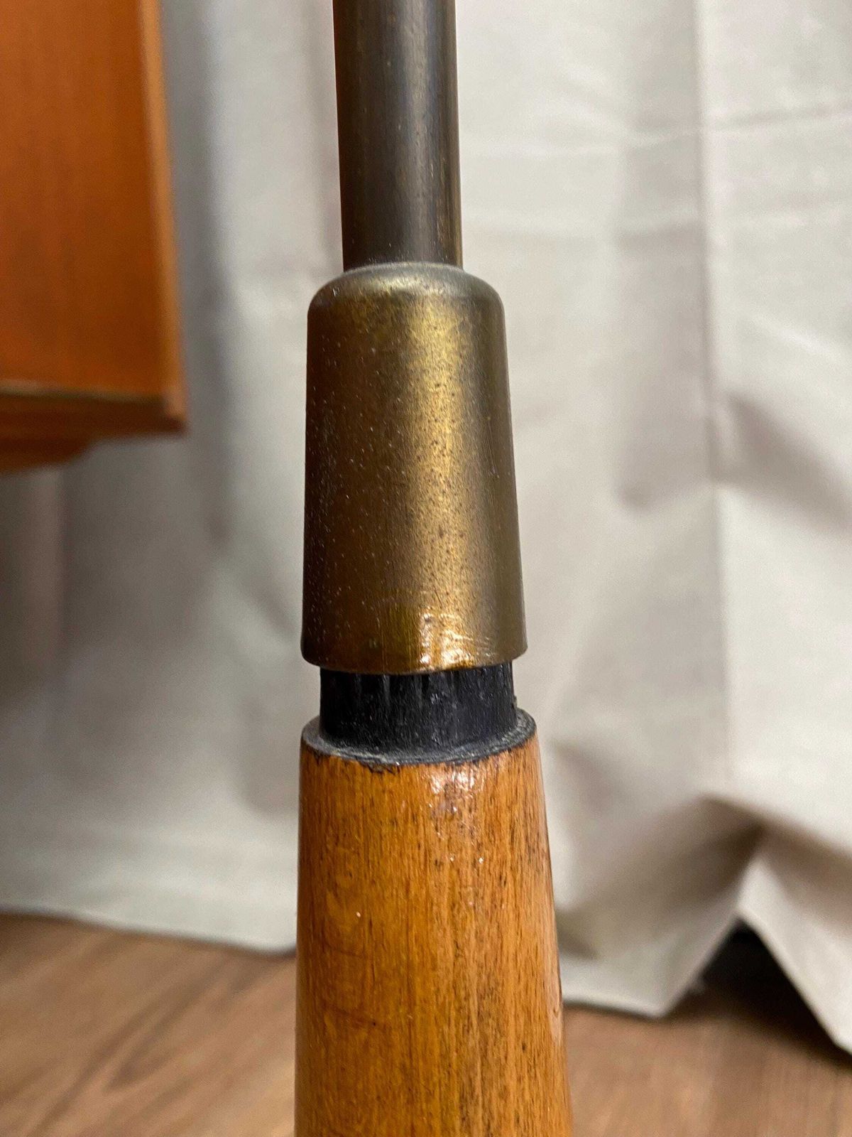 Mid Century Retro 1960s Brass And Teak Floor Lamp photo vinterior