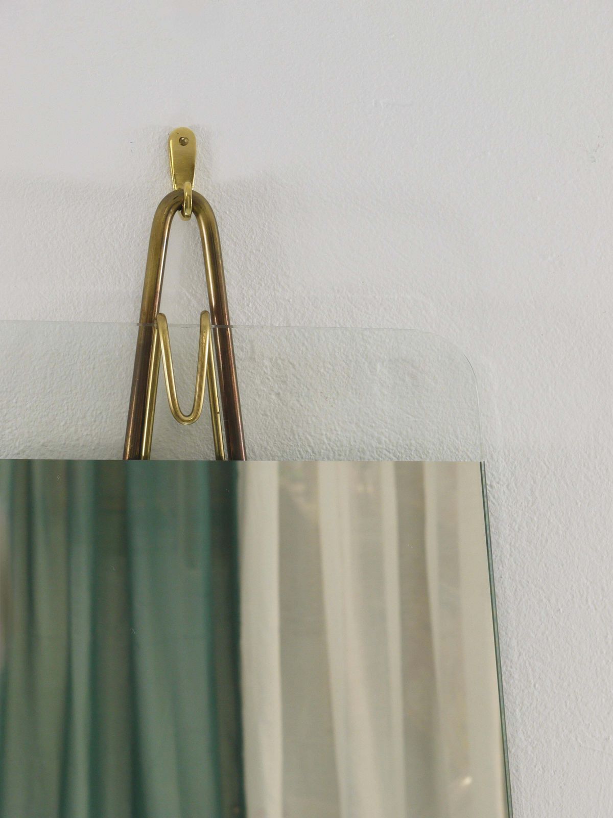 photo vinterior Carl Aubock Vienna Rare Brass Wall Mirror No. 38, Austria, 1950s