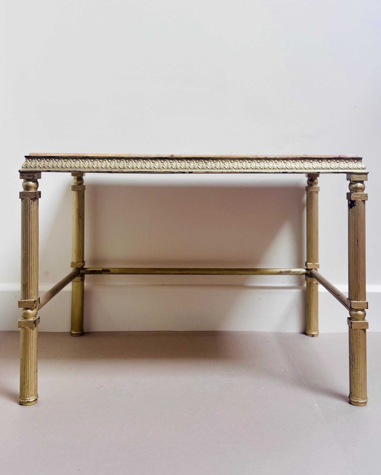 Vintage Brass Marble Side Table Maison Jansen Style 1970s Coffee Table Hollywood Regency Brass Accent Table photo furniture