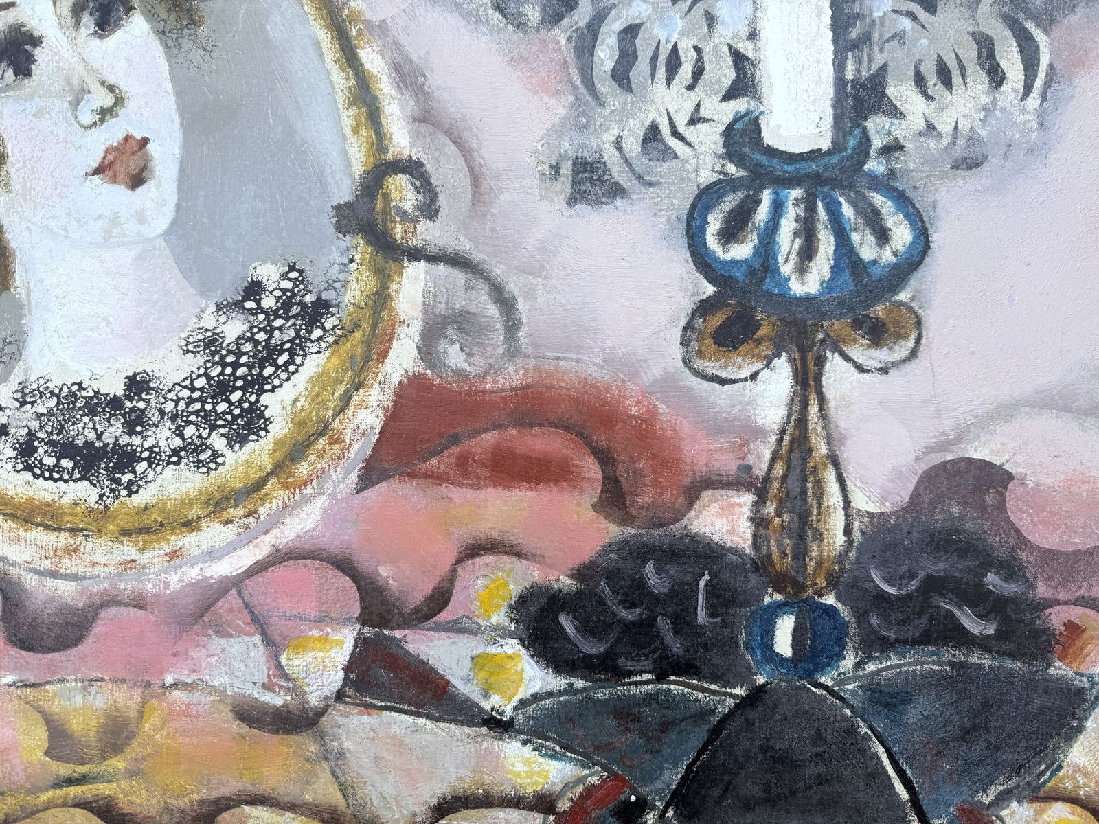 Agustin Ubeda Spanish Symbolist Surreal Interior Mirror Figurative Metaphysical Oil 1960s photo 5550.0