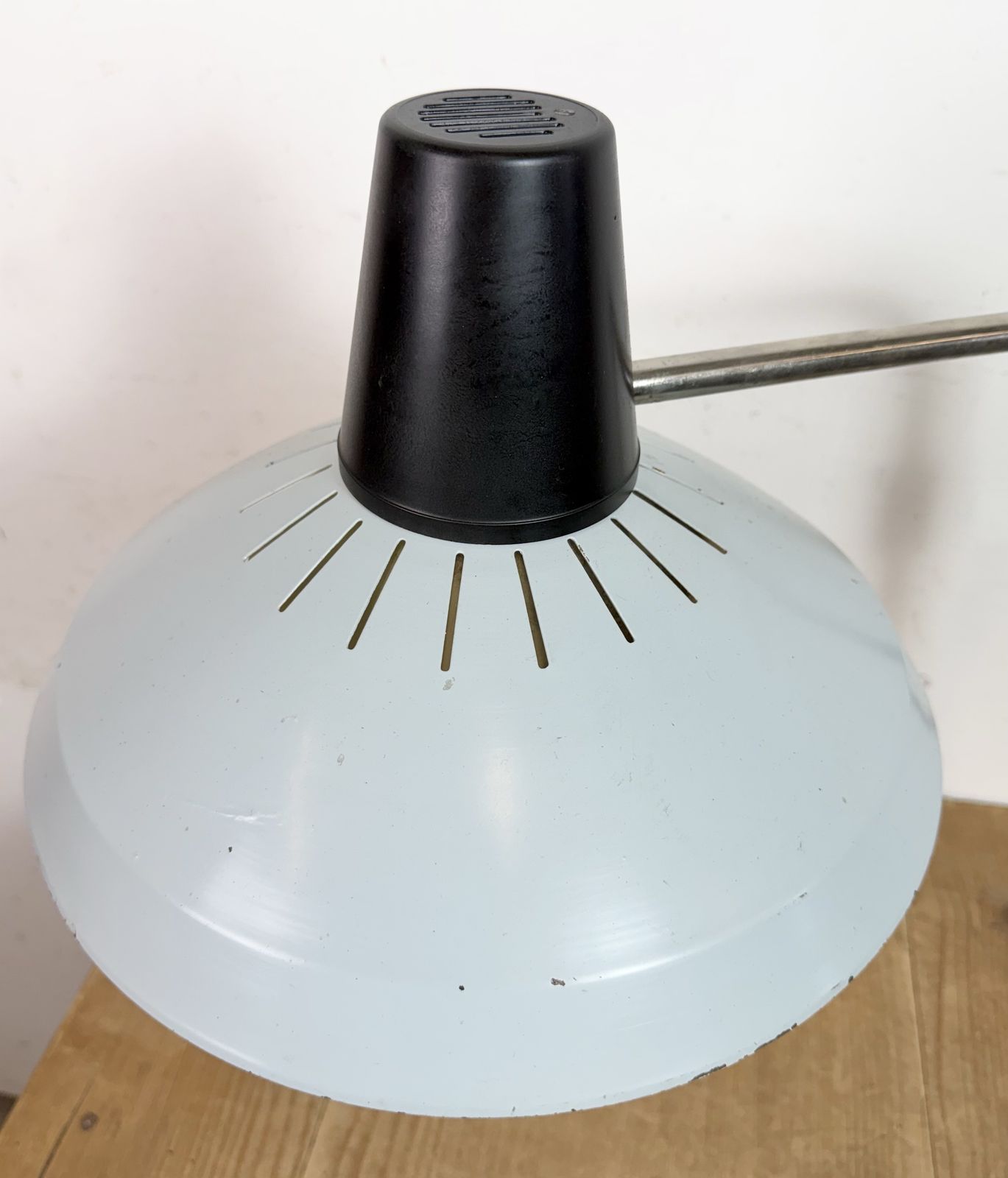photo for sale Grey Industrial Factory Office Desk Lamp From Elektrosvit, 1970s