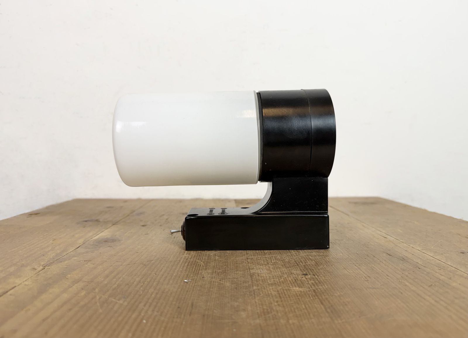 Industrial Brown Bakelite Wall Light With Milk Glass, 1960s photo furniture