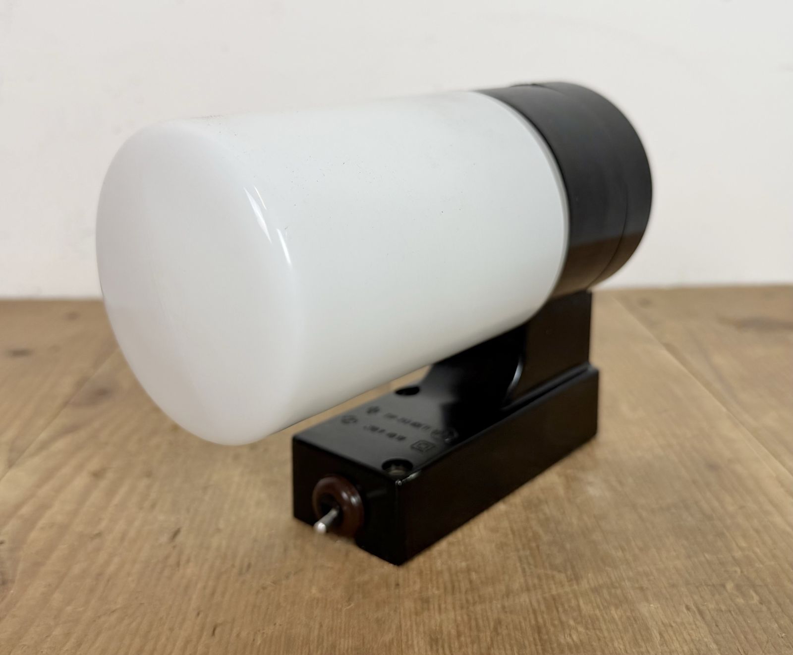 Industrial Brown Bakelite Wall Light With Milk Glass, 1960s photo Lighting