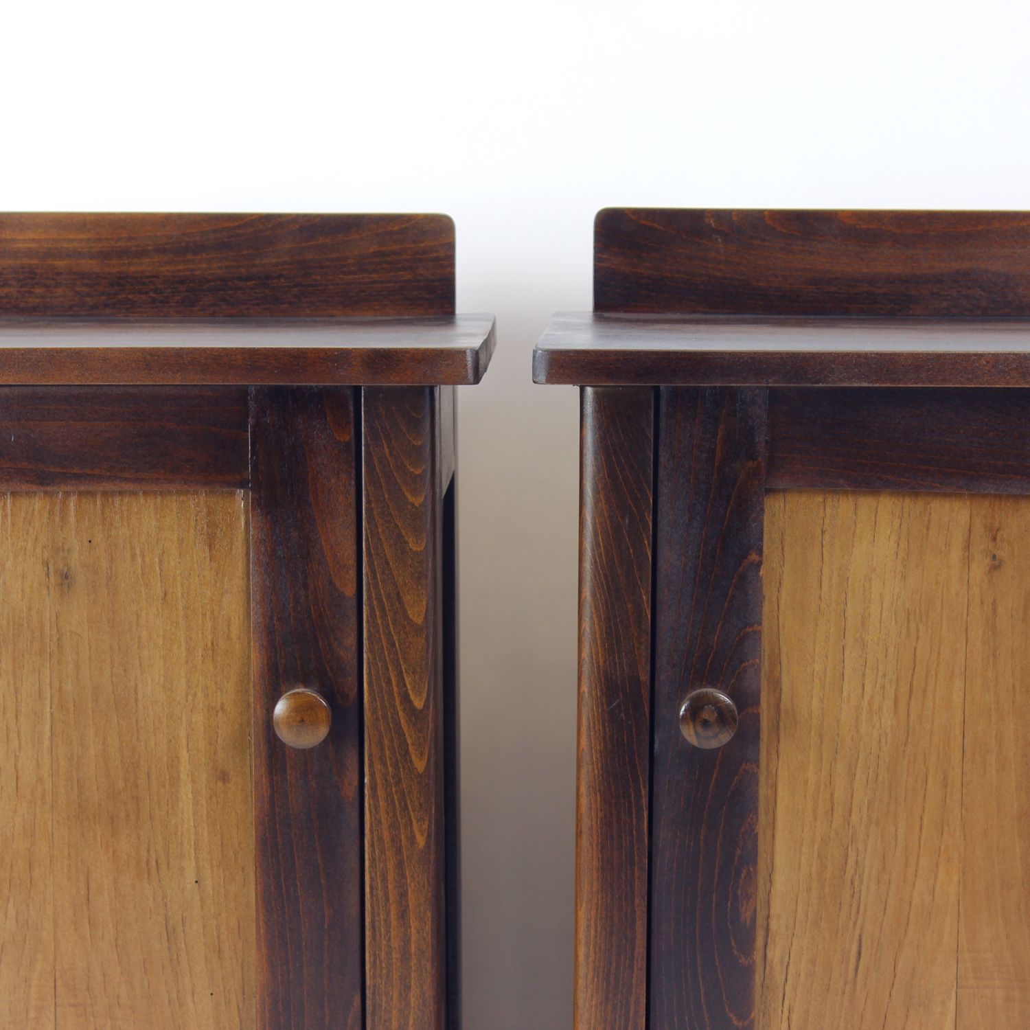 Tall Vintage Bedside Tables In Wood, Czechoslovakia 1930s photo 1100.0