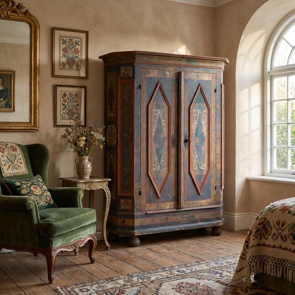 Austrian Painted Wardrobe – Late 18th – Early 19th Century (C.1780 1820) photo furniture