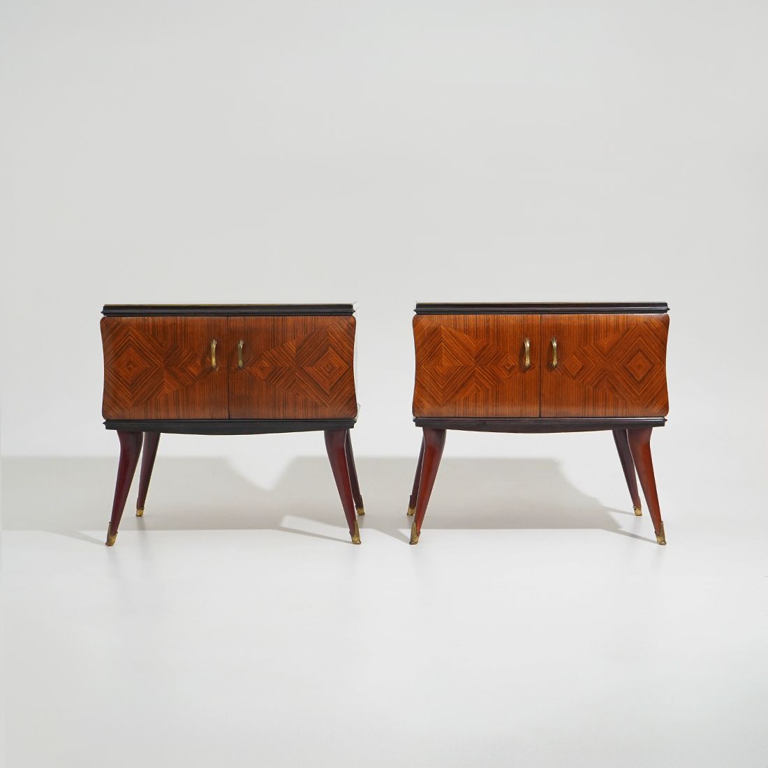Pair Of Bedside Tables With Glass Top, 1950s photo furniture