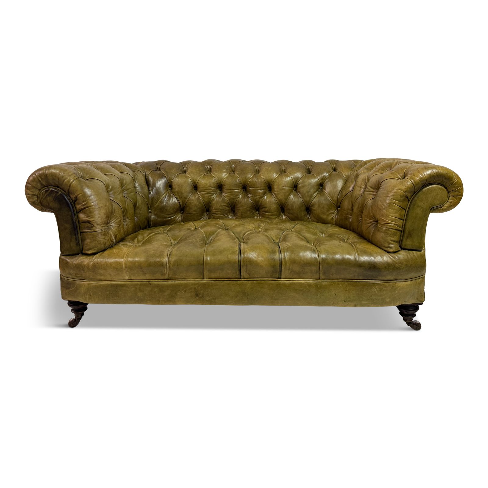19th Century Chesterfield In Patinated Leather