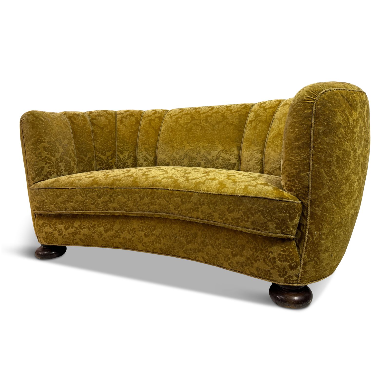 1930s Danish Curved Banana Sofa