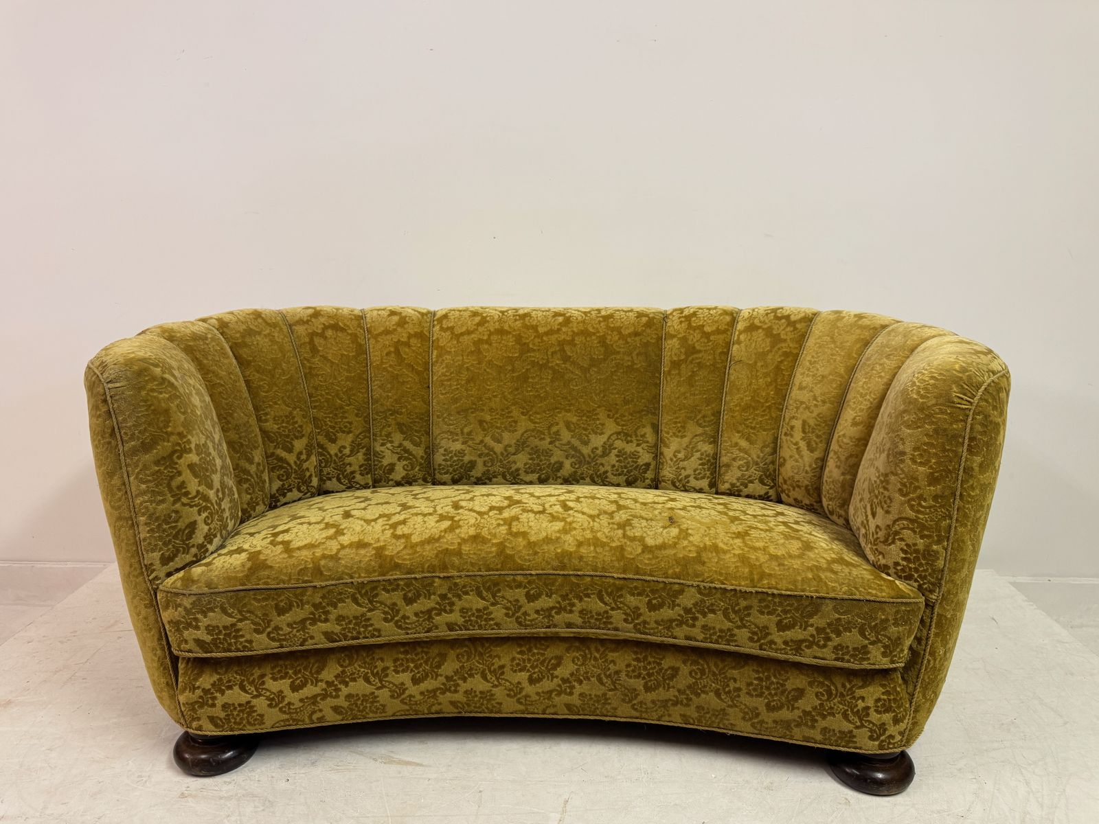 1930s Danish Curved Banana Sofa photo for sale