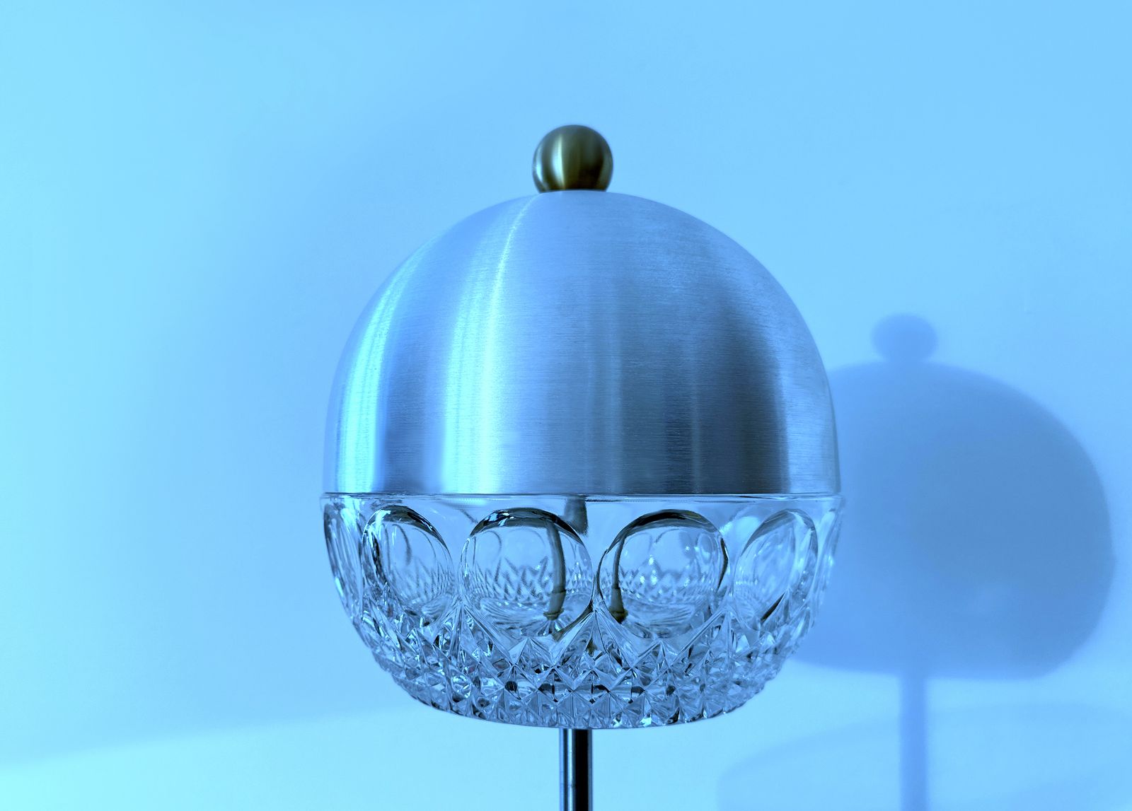Cristal Art Table Lamp / Crystal, Marble And Brass / Italy '60 photo Lighting