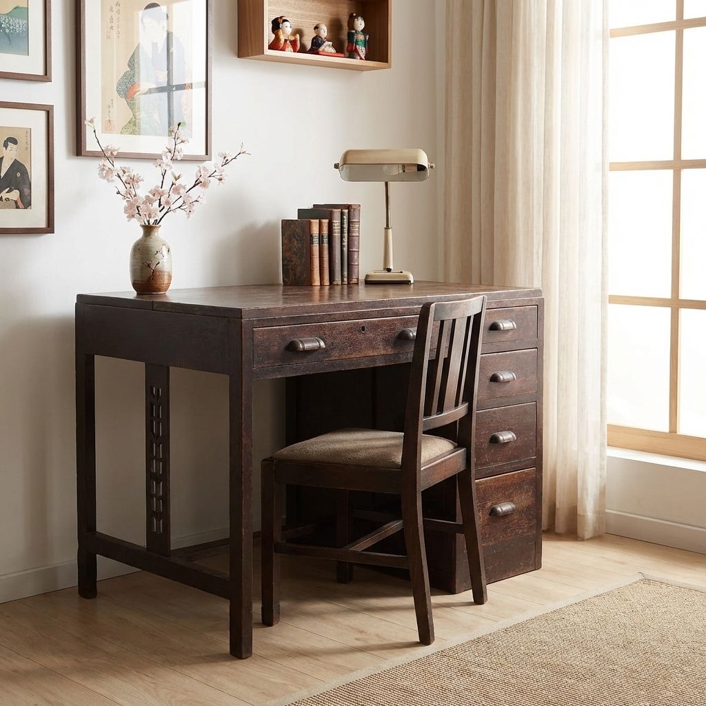 Antique Japanese Desk – Showa Period (C.1926 1970) #40 photo furniture
