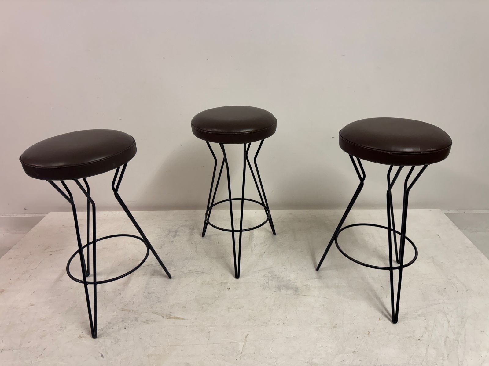 photo for sale Set Of Three Mid Century Bar Stools