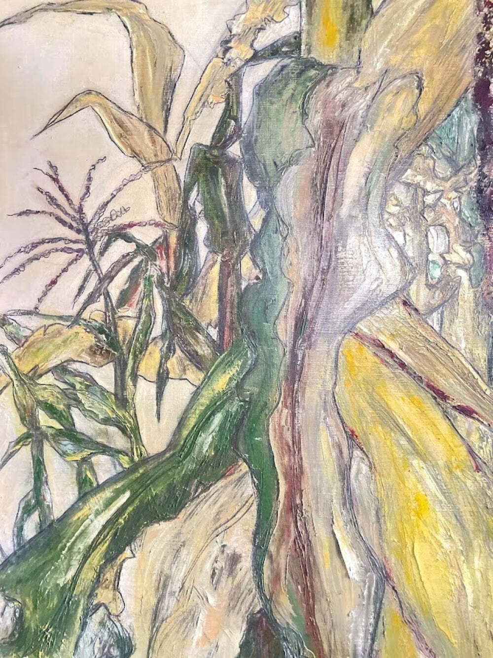 Morokoshi I (Corn I) Door Miyazaki Kumiko – Groot Japans Olieschilderij, 1930–1940 photo Kunst