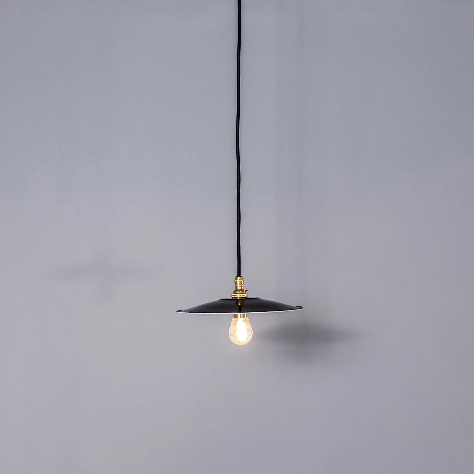 1930’s French Black Café Enamel Coolie Lights – 9.5 Inch photo buy