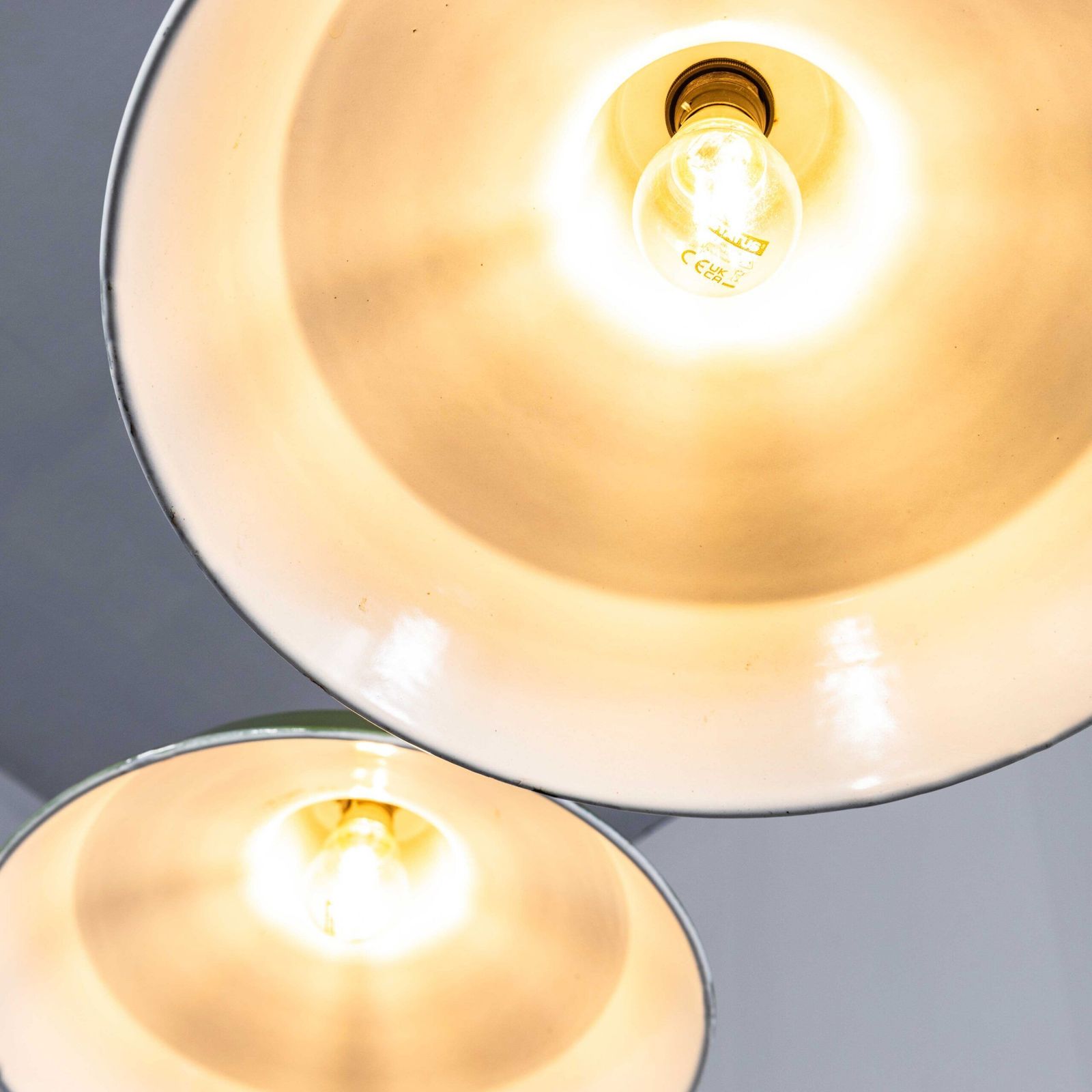1940’s Classic Green Revo Hanging Lamps – 12 Inch photo vintage