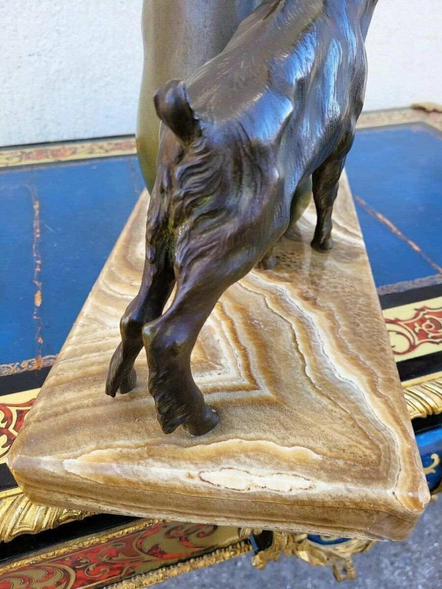 2500.0 Godard, Woman And Lamb, Art Deco Bronze, 20th Century photo