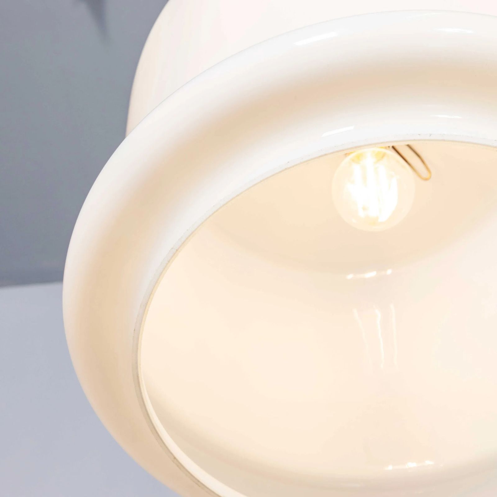 1950’s Very Large Top Hat Opaline Pendant Lamps photo vintage