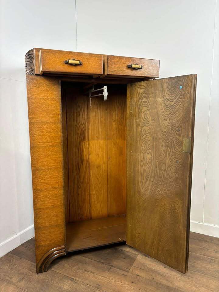 Furniture Vintage Oak Gentlemans Wardrobe photo