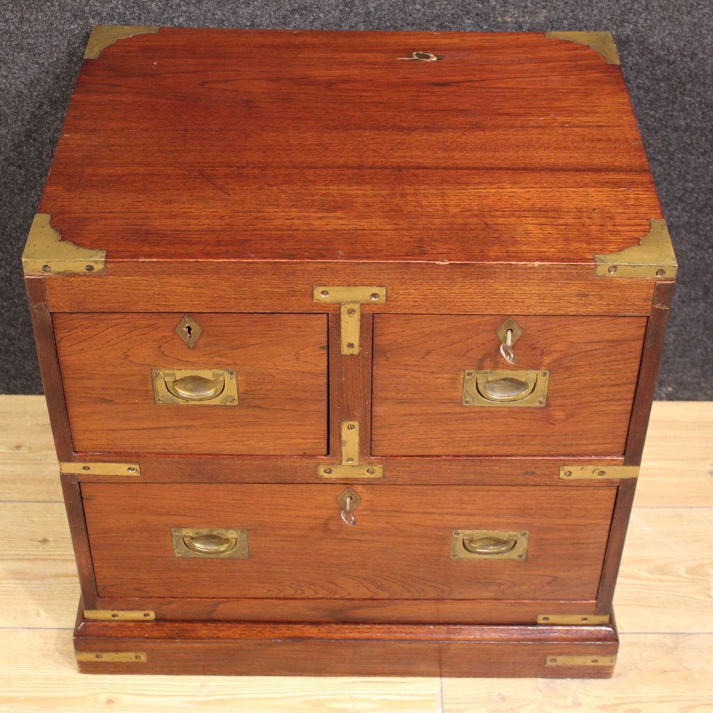 Pair Of English Naval Style Bedside Tables From The 20th Century photo vinterior