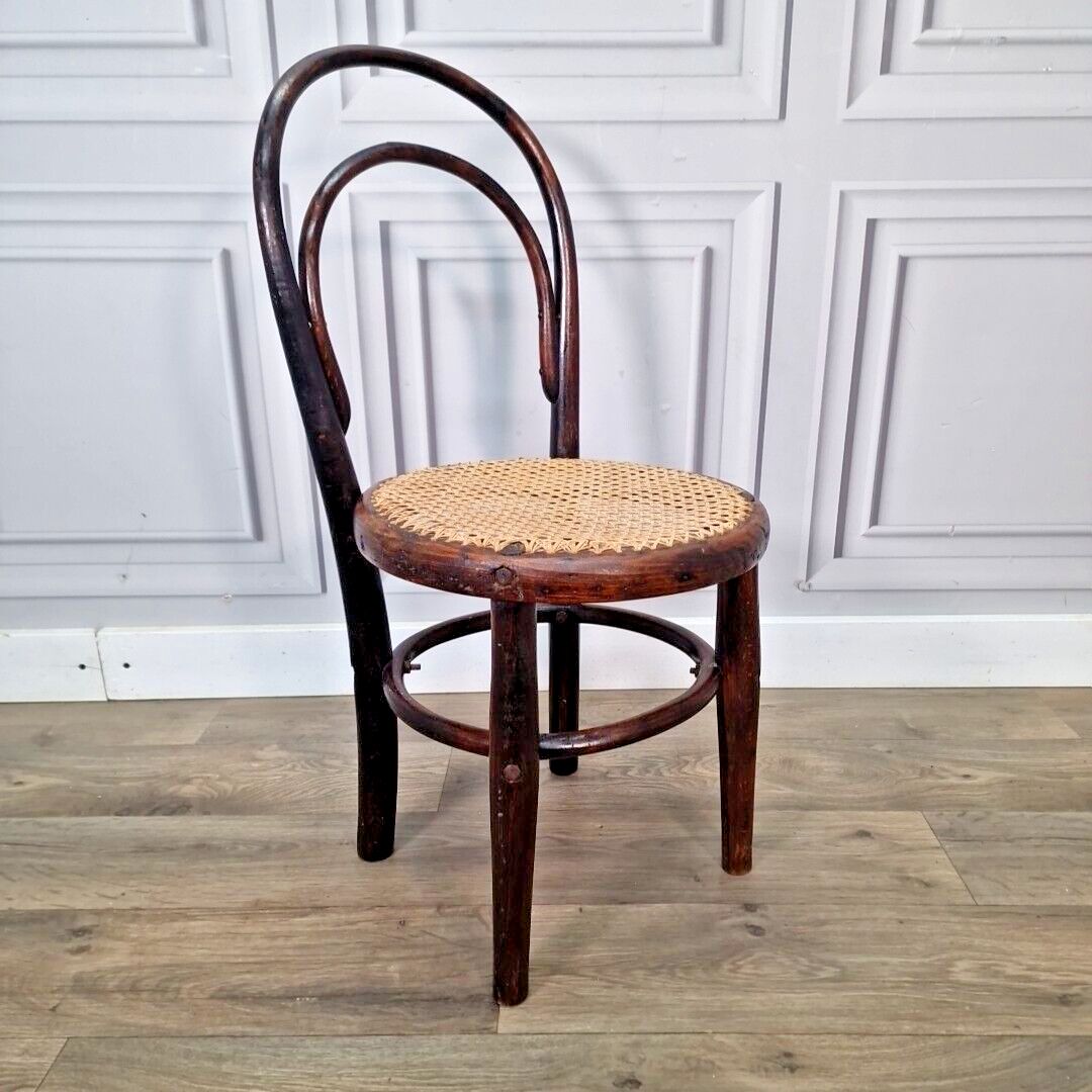 Child's Bistro Chair   Single Small Vintage Thonet Bentwood Wood Mid Century