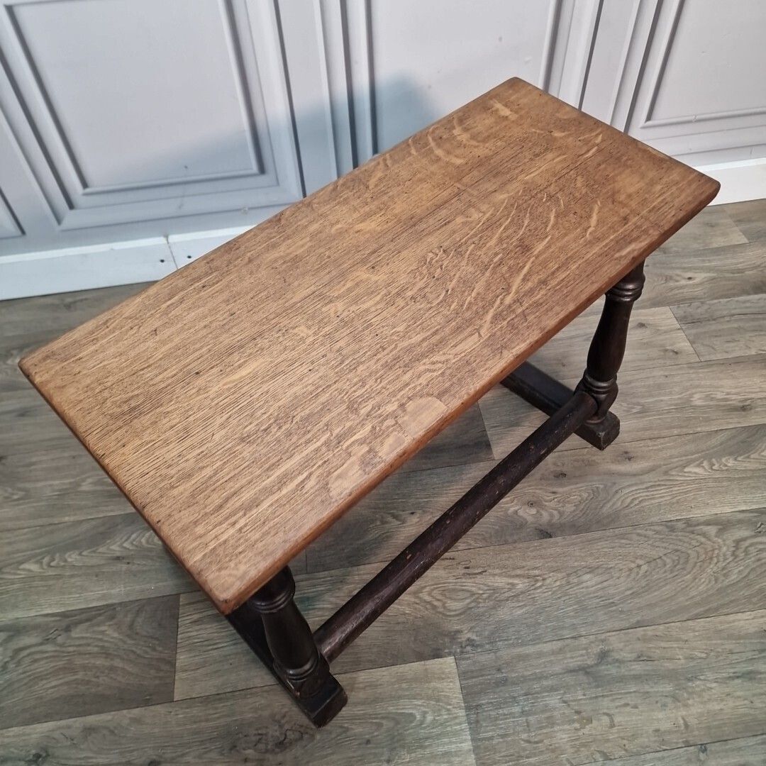 Antique Oak Prayer Table   Turned Wooden Slanted Hall Side   Sloped Joint Stool photo Furniture