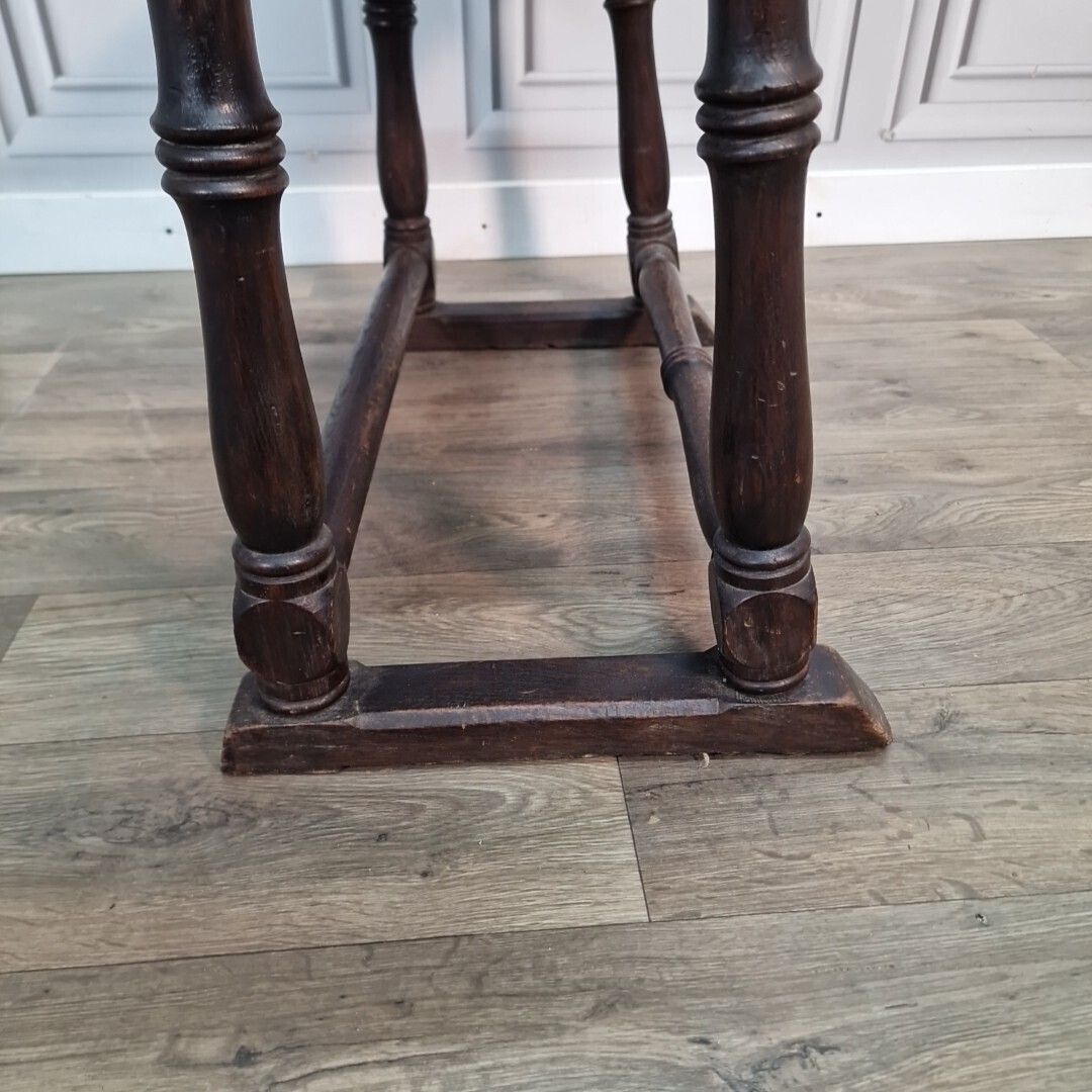 photo buy Antique Oak Prayer Table   Turned Wooden Slanted Hall Side   Sloped Joint Stool