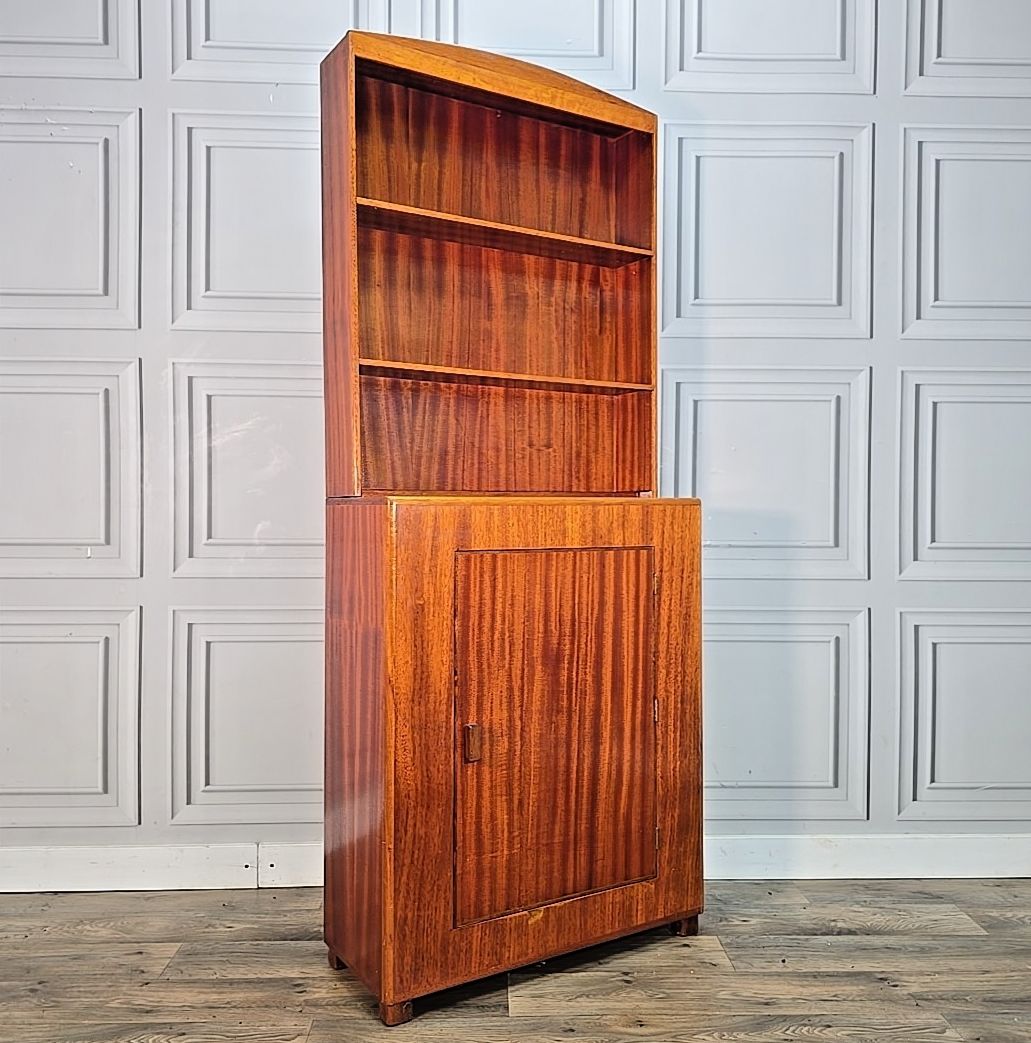 Retro Vintage Bookcase Cabinet – Mid Century Compact Display Storage Rosewood
