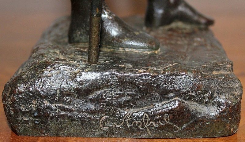 Bronze Signed C. Anfrie 19th photo vintage