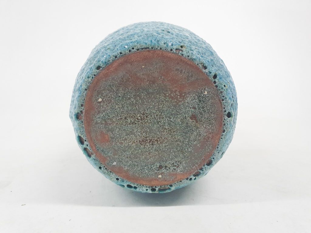 Blue "Fat Lava"Ceramic Vase Attrb. To Pieter Groeneveldt , The Netherlands 1970's photo vinterior