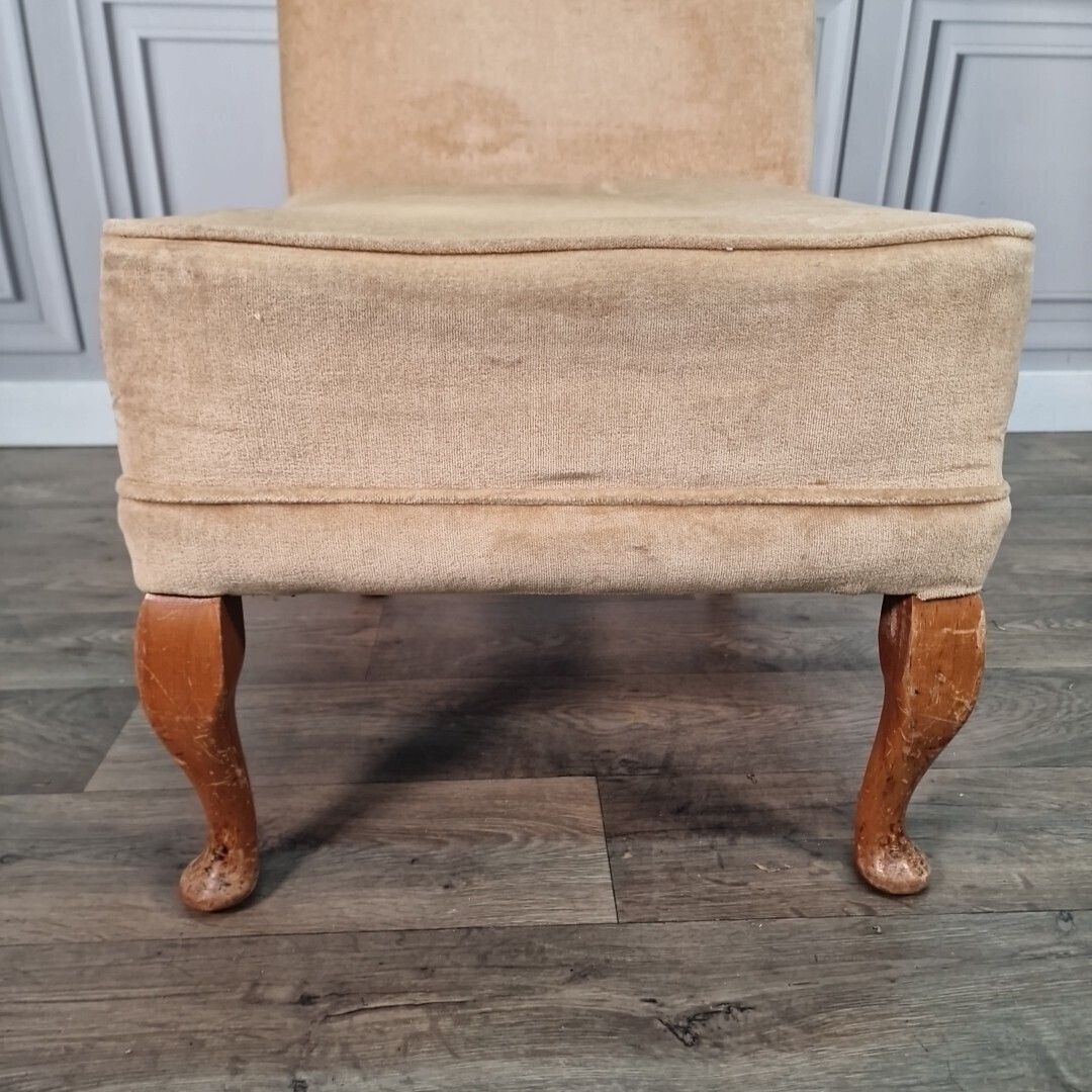 Vintage Fabric Cocktail Chair Bedroom Dressing Table Nursing Seat Retro Upcycle photo buy