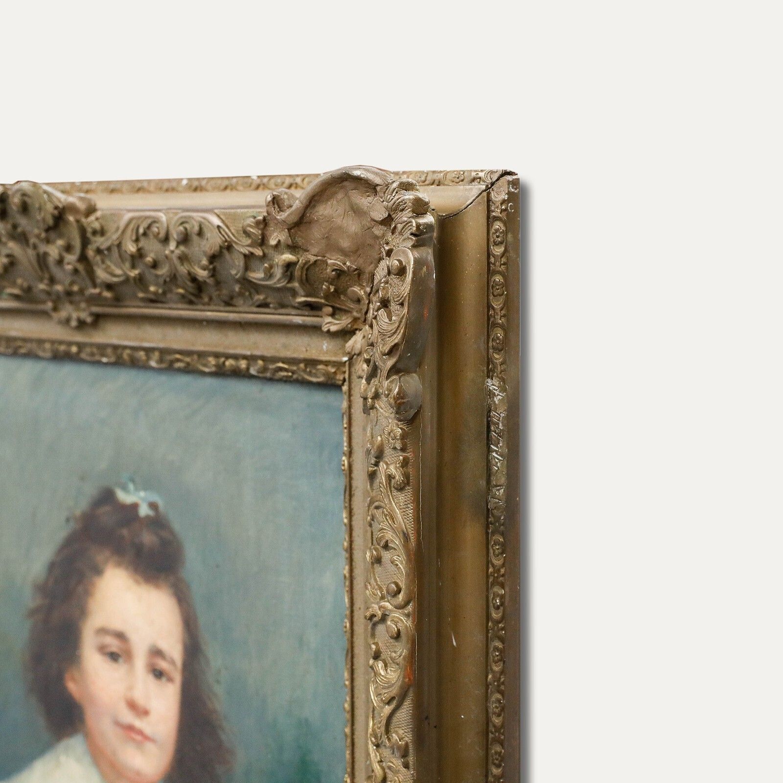 Victorian Late 19th Century Oil   Portrait Of A Little Girl photo buy