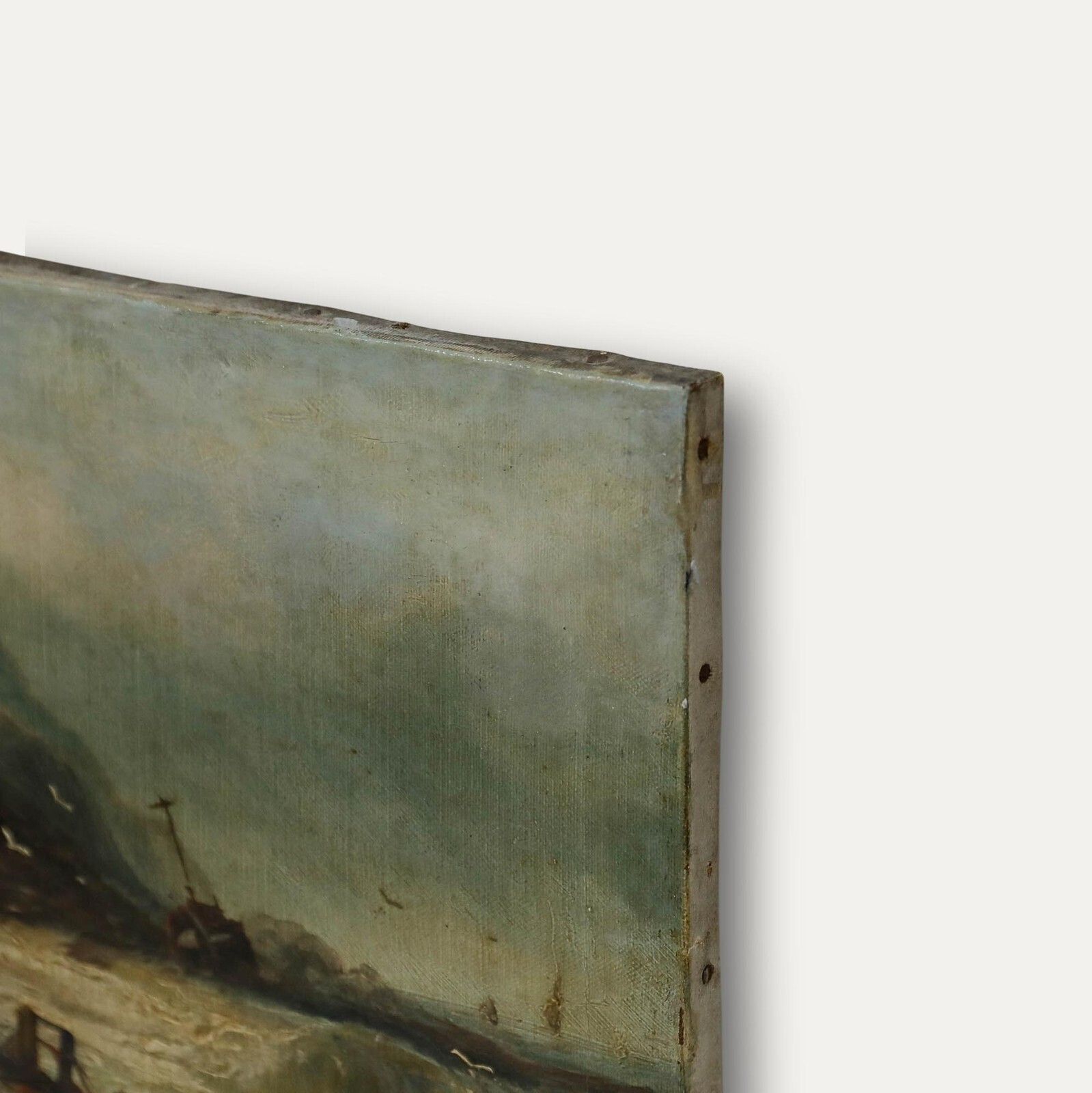 W. Byron (1860 1920)   Late 19th Century Oil, Shipwreck Under The Cliffs photo vinterior