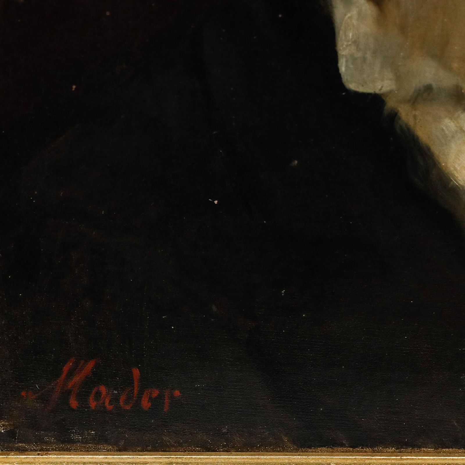 Mader   19th Century Oil, Portrait Of A Gentleman In Profile photo vintage