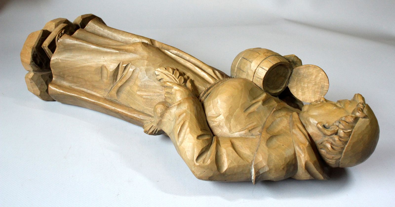 Mid Century Wooden German Sculpture "Monk With A Tankard"   Handcarved   Vintage From The 50s photo buy