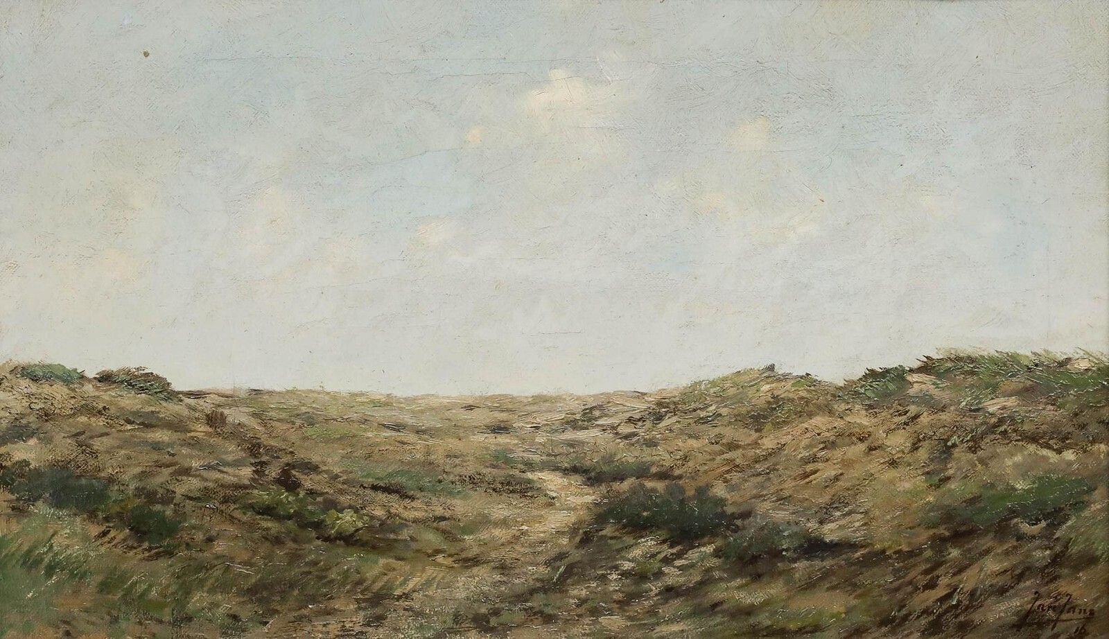 Jan Jans (1893 1963)   Framed Early 20th Century Oil, Windswept Dunes photo for sale