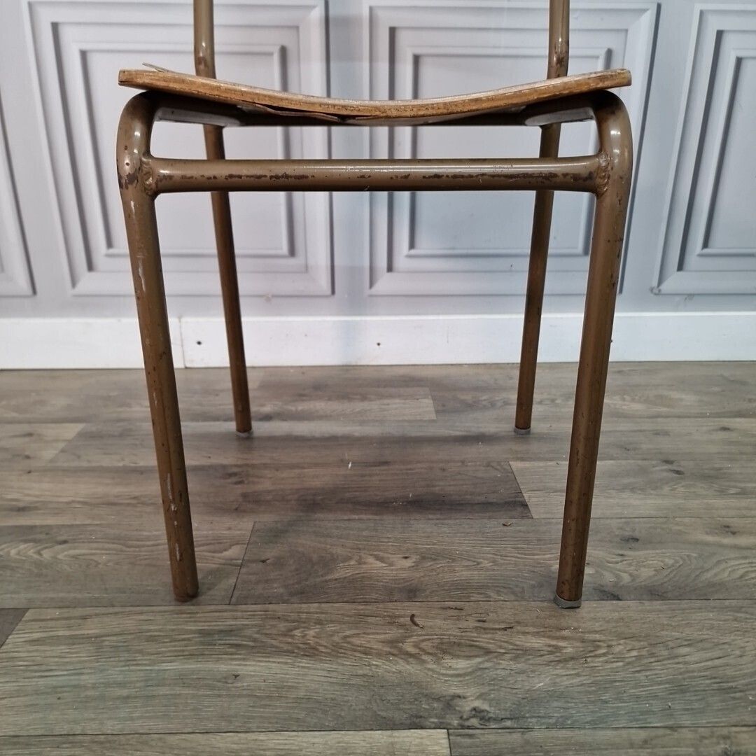photo furniture Vintage Industrial Chair   Single Tubular Metal & Plywood Office Desk Seat