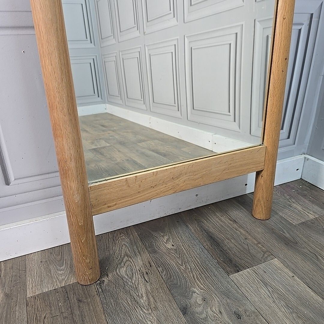 Solid Oak Cheval Mirror    Frank Hudson "Wycombe" Full Length Dressing Bedroom photo vintage