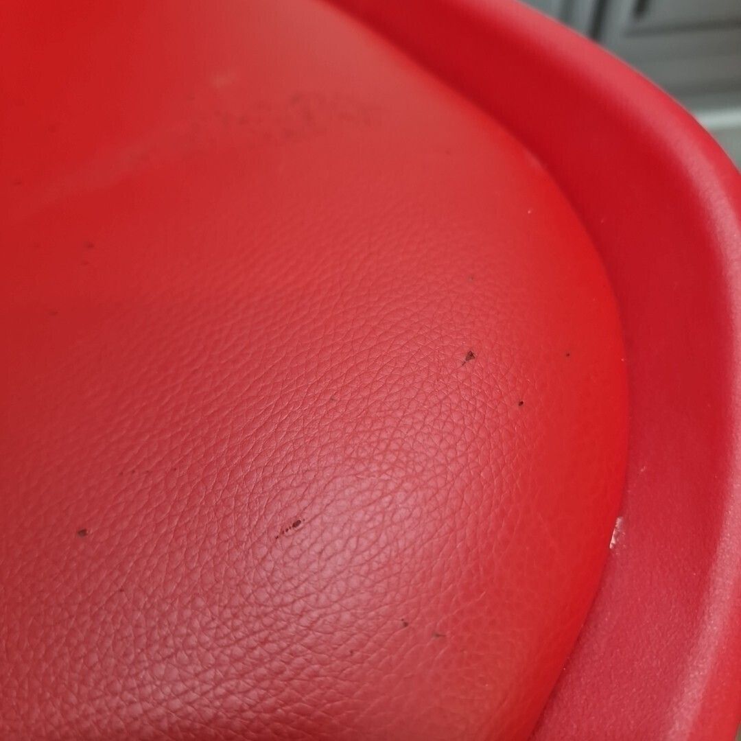 photo furniture Pair Dining Chairs Retro Red Faux Leather   Mid Century Modern Contemporary