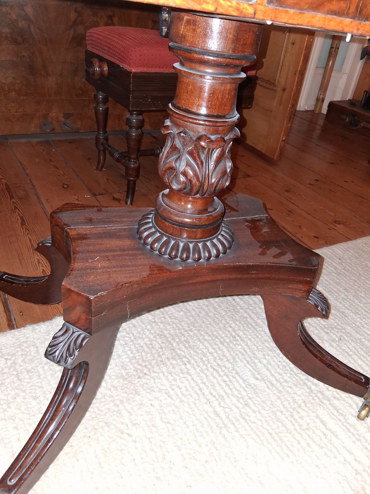Home Decor Antique  Mahogany Inlaid Card Table photo