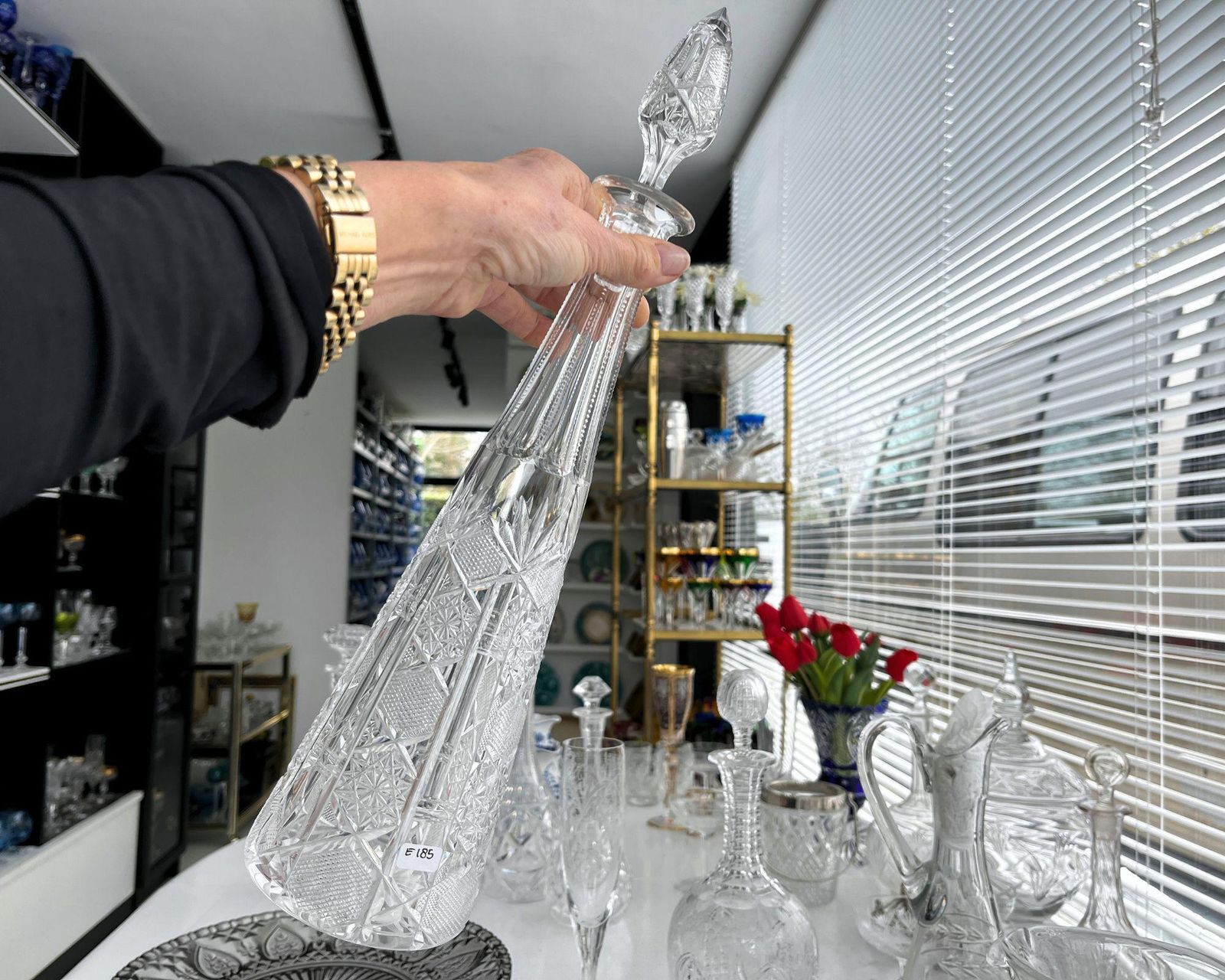 Val Saint Lambert | Whiskey Decanter | Pyramid Decanter photo furniture