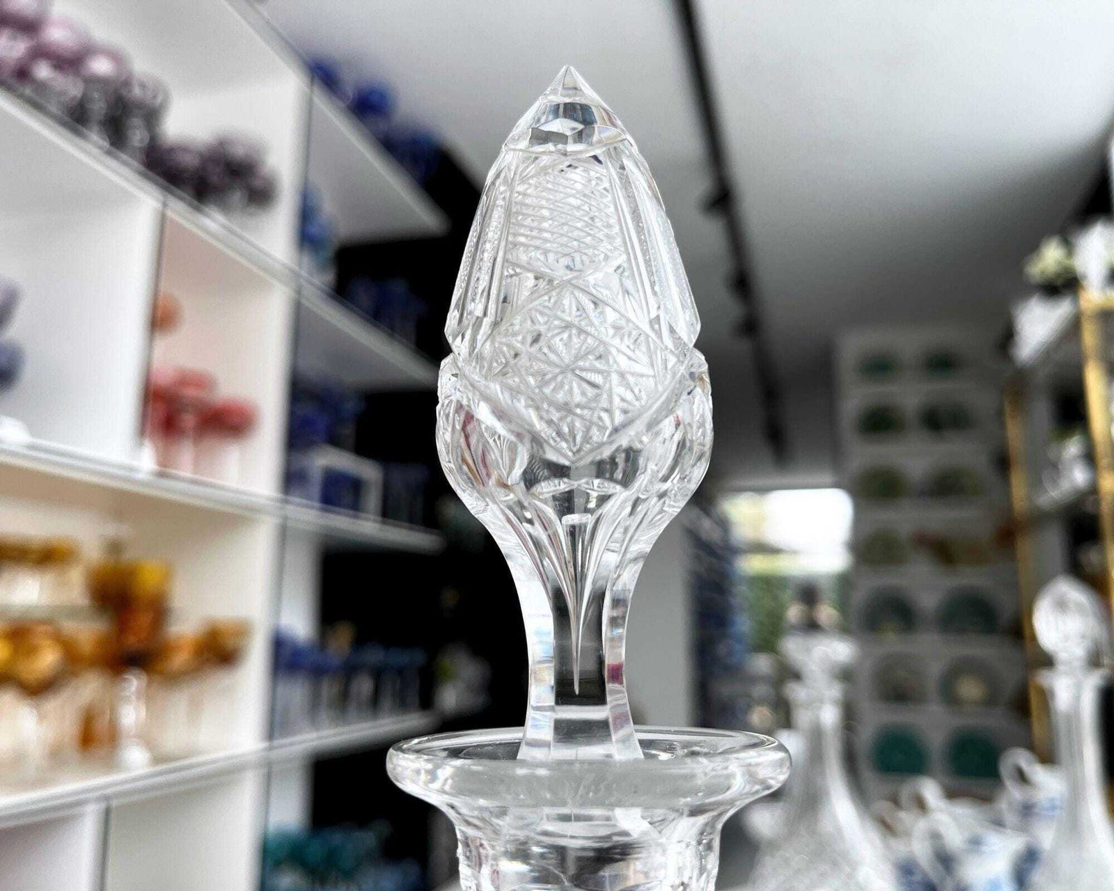 Val Saint Lambert | Whiskey Decanter | Pyramid Decanter photo for sale