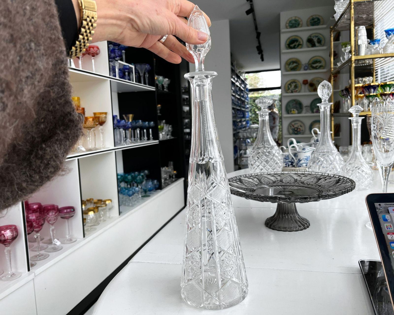 Val Saint Lambert | Whiskey Decanter | Pyramid Decanter photo vintage