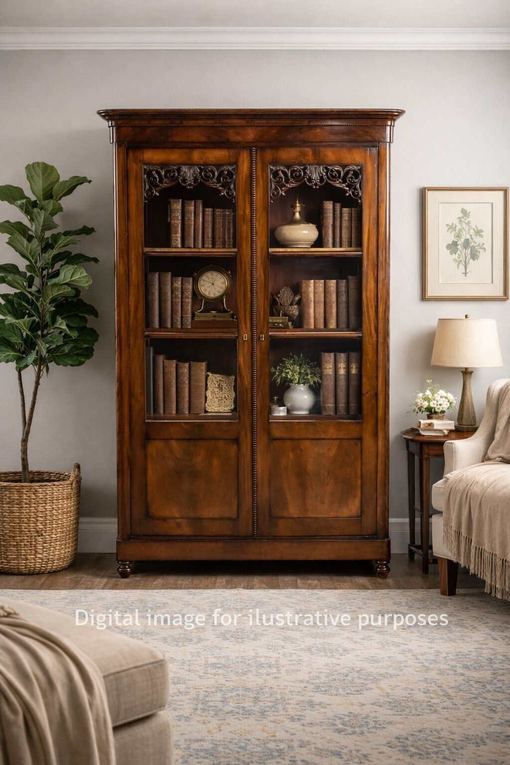 photo furniture Continental Mahogany Circa 1880 Bookcase/Cabinet